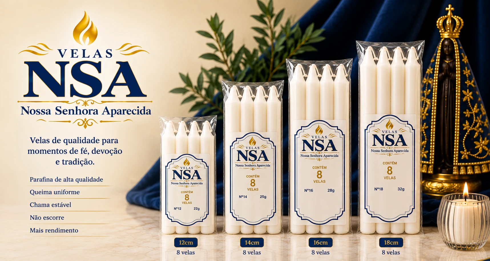 Velas NSA - produção e estoque de velas em Divinópolis